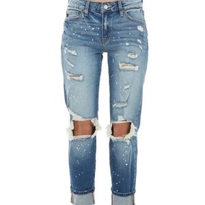 KanCan Paint Splatter Distressed Jeans